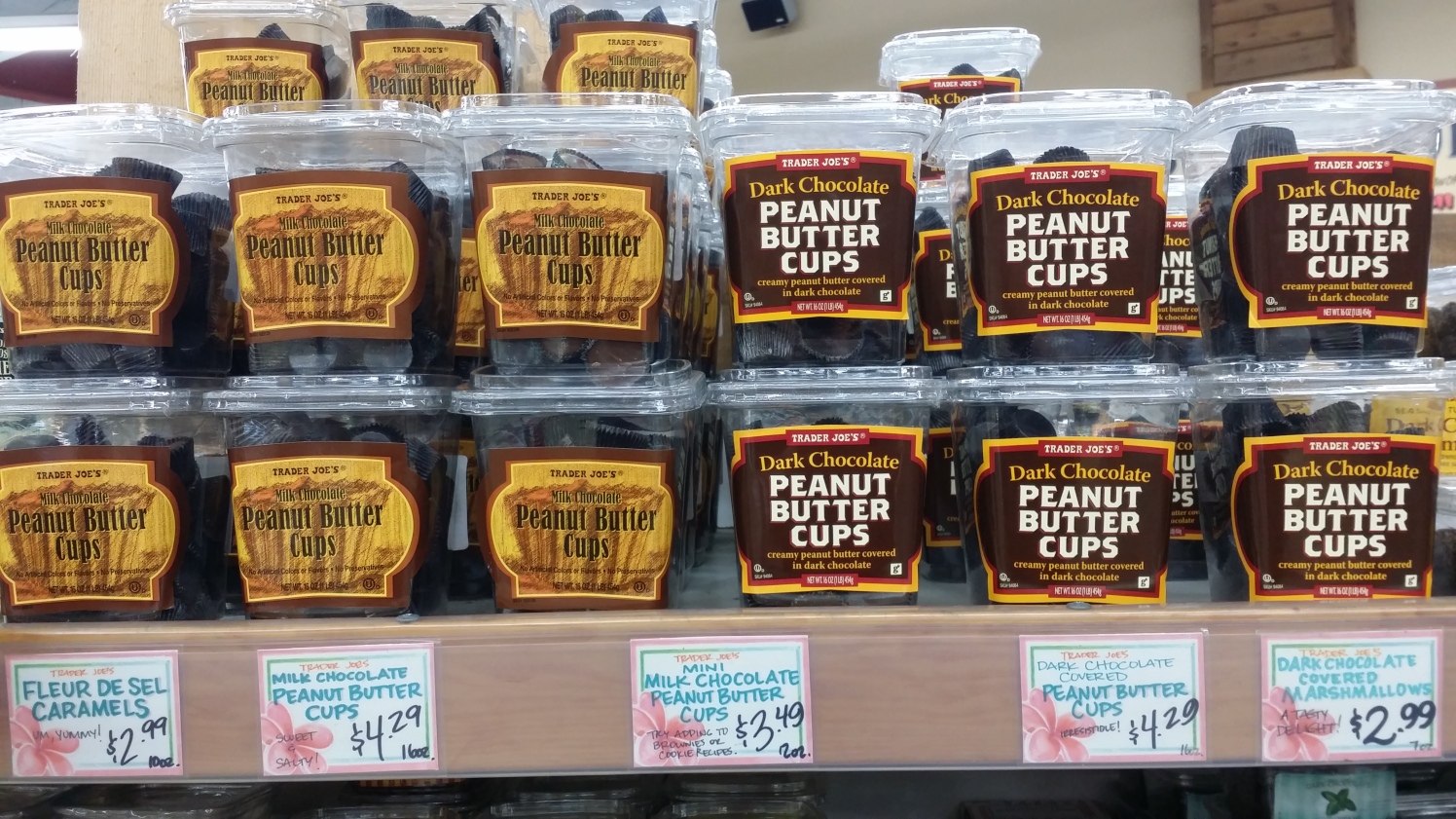 Trader Joe's Milk & Dark Chocolate Peanut Butter Cups.